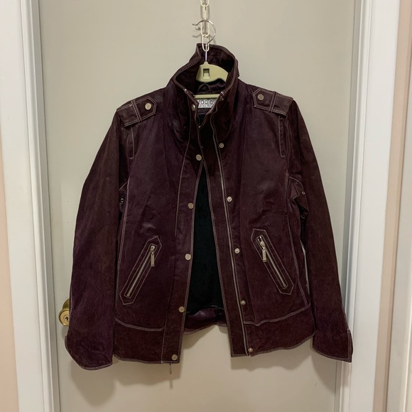 Bradley Bayou Jackets & Blazers - Bradley Bayou Burgundy Jacket with Snap Front
